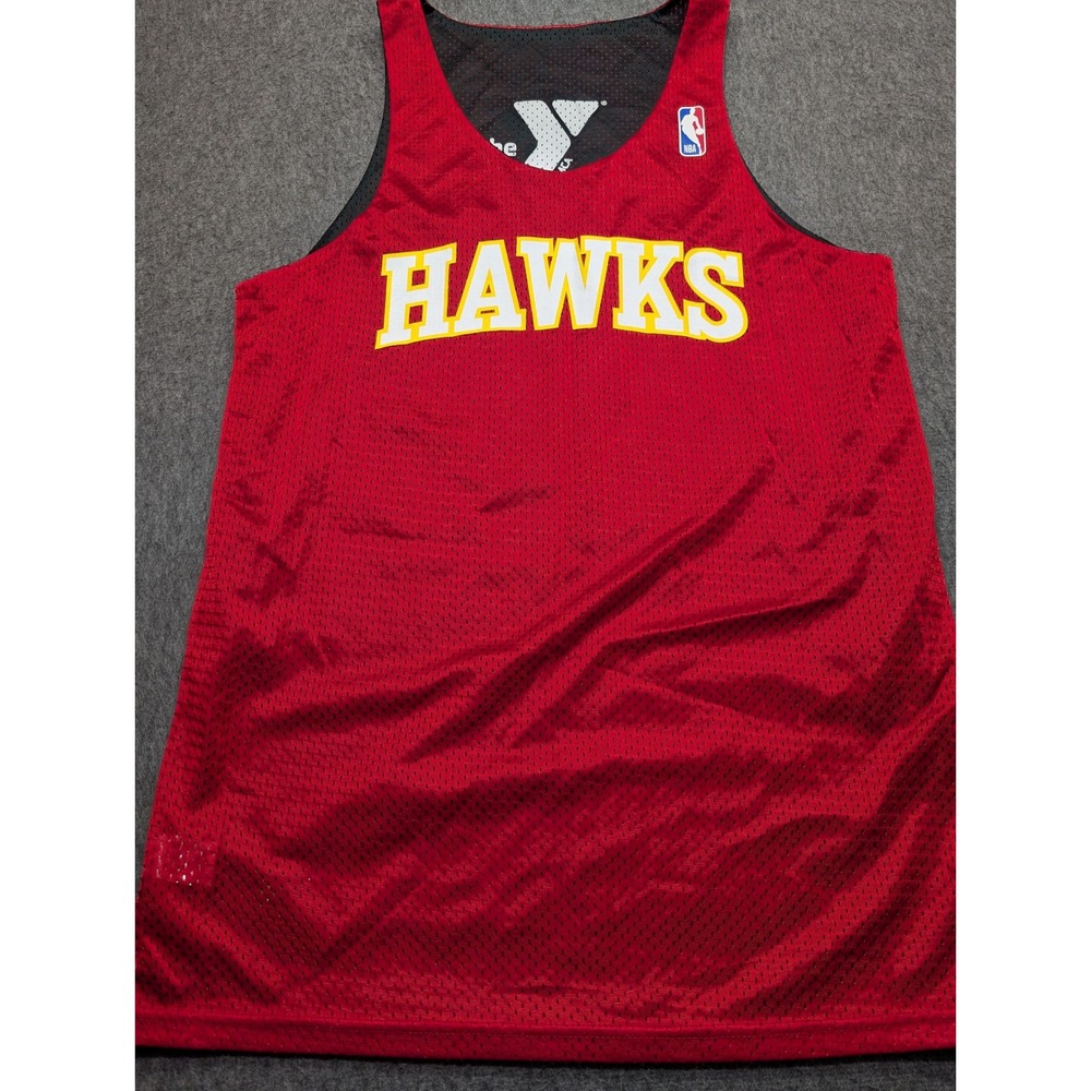 Alleson Athletic NBA Atlanta Hawks Reversible Mesh Jersey Black Red Mens Medium - Picture 10 of 11